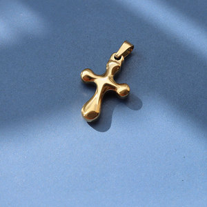 Colgantes y dijes de moda de acero inoxidable 316L chapados en oro PVD de 14K y 18K personalizados para hacer pulseras y dijes de cruz para la creación de joyas. - Product Image 6