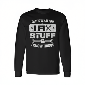 Ese es lo que hago, arreglo cosas, sé muchas cosas, camiseta de manga larga, regalo del Día del Padre - Product Image 2