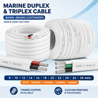 Câble marin duplex/triplex 2 ou 3 conducteurs 8-28 AWG en cuivre étamé pour bateau OEM ODM