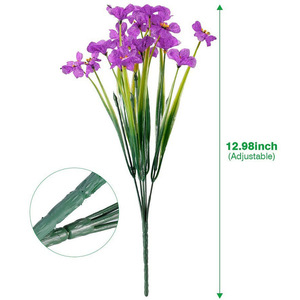 Flores de plástico artificiales con aspecto de hierba, ramos falsos para decoración de jardines exteriores y ornamentales para decoración de interiores y escritorios del hogar. - Product Image 2