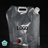 Conteneur d'eau pliable cruche d'eau en plastique transparent avec bec pour Sport Camping équitation randonnée bouteille d'eau d'urgence pliable