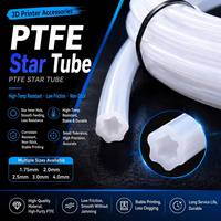 Tube PTFE haute température pour extrudeuse d'imprimante 3D à entraînement direct, doublure de filament de remplacement, tube PTFE en forme d'étoile à faible friction