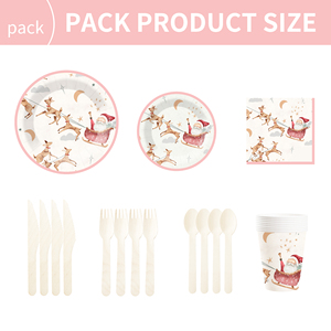 DAMAI Christmas Party Supplies Father Christmas Paper Plates Napkins Xmas Gnome Party Disposable Tableware Set Decorations - Product Image 6