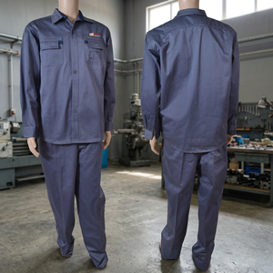 Conjunto de Uniforme Industrial para Trabajador, Camisa de Manga Larga con Botones y Pantalones a Juego, Ropa de Trabajo Azul para Taller, Fábrica y Mantenimiento - Product Image 2