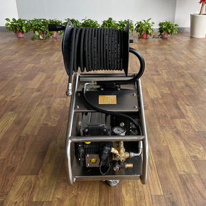 Nettoyeur de tuyaux <span class=keywords><strong>haute</strong></span> <span class=keywords><strong>pression</strong></span> électrique 220V 13bar 25lpm avec pistolet <span class=keywords><strong>haute</strong></span> <span class=keywords><strong>pression</strong></span> et enrouleurs de tuyaux pour le nettoyage de restaurants communautaires - Product Image 1