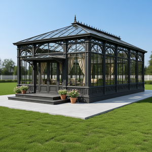 Marcos de Hierro Modernos, Duraderos y Decorativos, Impermeables, con Diseño de Techo Poligonal para Espacios Llenos de Luz Solar, Espacios Verdes y Salones de Celebración - Product Image 1