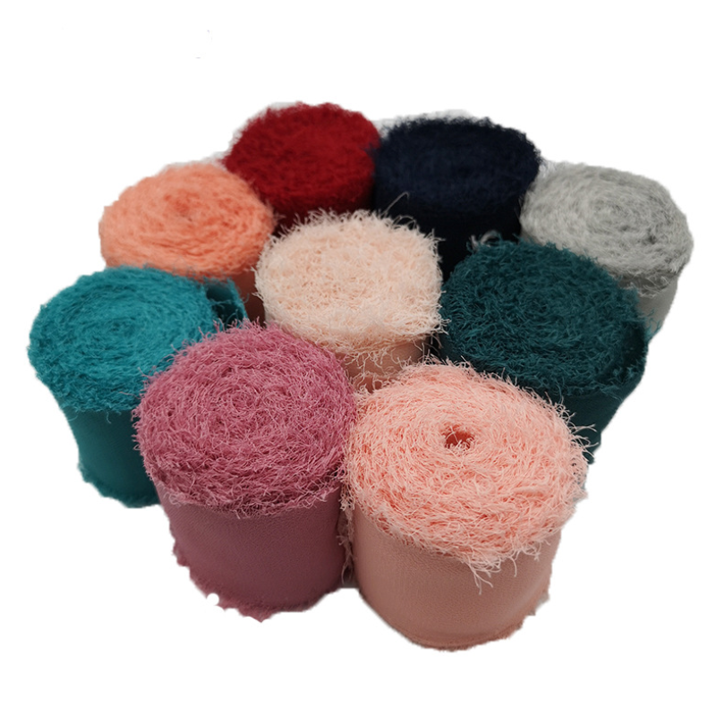 Wholesale INS Wind Ribbon Chiffon Belt 3.8cm Raw Edge Invitation Bouquets Straps