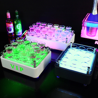 Nouveau Plateau Porte-Verres à Shot Carré en Métal Personnalisable avec Logo pour Bar, Boîte de Nuit, Lounge et Fêtes VIP