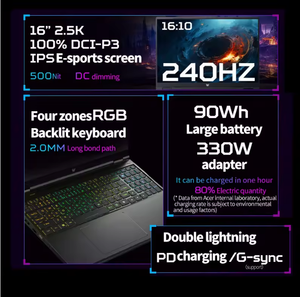 Portátil para Juegos A-cer Predator Helios Neo 16 con Procesador Core i7 de 14ª Generación, RTX5060/RTX4060, Pantalla de 16"-2.5K - Product Image 3