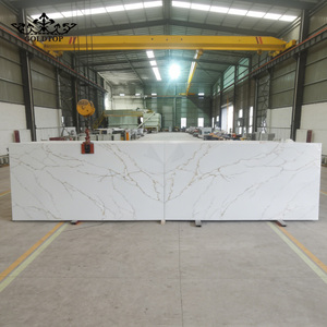 แผ่นควอตซ์ Goldtop 5131 Calacatta Arno หินสังเคราะห์ทันสมัยสำหรับเคาน์เตอร์ครัว ท็อปโต๊ะเครื่องแป้งโรงแรม ท็อปโต๊ะ และพื้น - Product Image 6