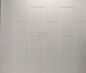 Panneau de <span class=keywords><strong>douche</strong></span> en marbre coulé 6'' x 12'' vertical lisse, revêtement mural de <span class=keywords><strong>douche</strong></span> en marbre cultivé haut de gamme pour salle de bain - Product Image 2