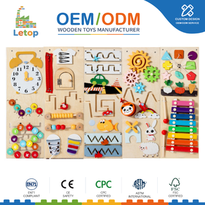 Pannello <span class=keywords><strong>Montessori</strong></span> da parete con 18 <span class=keywords><strong>giochi</strong></span> educativi, centro attività sensoriale in <span class=keywords><strong>legno</strong></span> per bambini - Product Image 1