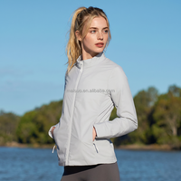 Veste de sport rafraîchissante instantanée I2cool - Antimicrobienne UPF 50+ pour la course, tricotée unie avec fermeture éclair frontale, été automne printemps, 100% sans couture