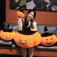 Peluche Citrouille de Halloween en Polyester Rembourrée de Coton PP, Cadeau Unisexe