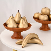Fruits artificiels en mousse dorés, simulation de pomme, poire et banane dorées, décorations pour la maison, les fêtes et les festivals