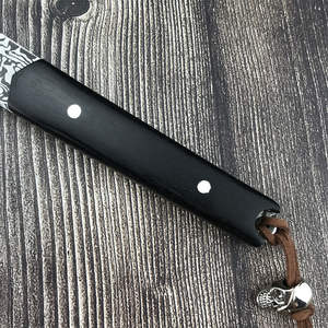 سكين تكتيكي ياباني بمقبض من خشب الأبنوس، شفرة ثابتة من الفولاذ 7Cr13Mov، صلابة 58HRC، للتخييم والصيد - Product Image 4