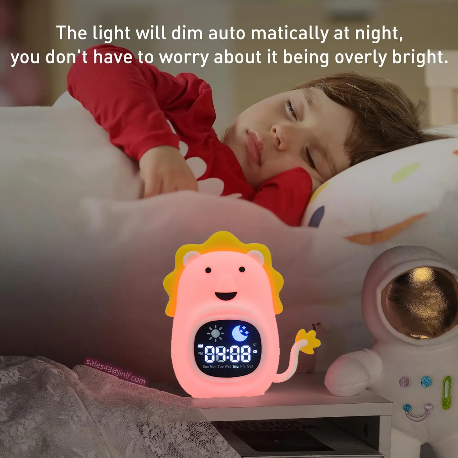 Jam Alarm desain Cloud Digital, jam kalender Digital, desain Cloud lucu, jam samping tempat tidur bersinar dalam gelap, jam belajar tidur, Jam Alarm untuk anak-anak
