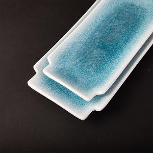 Blue <span class=keywords><strong>Diamond</strong></span> Series A5 Assiette à <span class=keywords><strong>sushi</strong></span> rectangulaire en mélamine Vaisselle en plastique jetable pour dessert occidental japonais créatif - Product Image 3