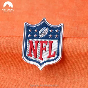 Tùy chỉnh NFL bóng bầu dục Câu lạc bộ 3D dập nổi TPU các bản vá lỗi truyền nhiệt giấy Logo Sticker sắt trên in ấn cho thể thao
