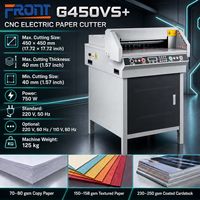 Cortadora de Papel Eléctrica FRONT en Oferta, Diseño de Guillotina Automática y Segura con Corte Máximo G450vs, Cortadora de Papel A3