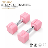 Haltères réglables ZENJOY de couleur personnalisée, rose, avec poignée en acier antidérapante, ensembles d'haltères réglables pour femmes, utilisation à domicile