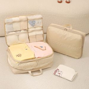 Sacs de rangement en tissu sergé en gros, sacs organisateurs à compression à 5 compartiments avec fermeture éclair pour sous-vêtements, chaussettes et vêtements d'extérieur - Product Image 5