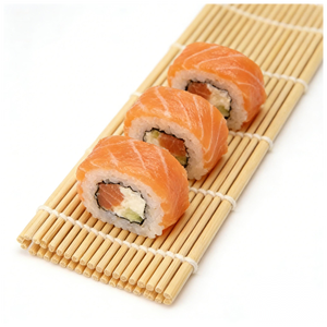 Tapis à <span class=keywords><strong>sushi</strong></span> japonais carré en bambou écologique, tissé à la main, de qualité alimentaire, facile à utiliser, avec tailles personnalisables pour la cuisine à domicile - Product Image 2