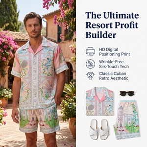 Ensemble chemise et short imprimé baroque opulent pour homme – Collection été rayures arc-en-ciel – Ensemble de luxe 2 pièces – Vente en gros – Fournisseur B2B personnalisé - Product Image 2