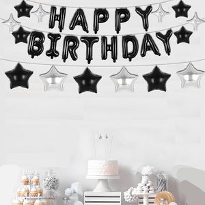 Set <span class=keywords><strong>di</strong></span> 27 Palloncini in Foil da 16 Pollici Neri, Rossi, Blu con Scritta 'Happy Birthday' e Stelle da 10-18 Pollici per Decorazioni Festa <span class=keywords><strong>di</strong></span> <span class=keywords><strong>Compleanno</strong></span> - Product Image 6