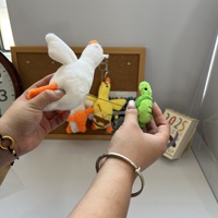 Mini peluche canard en peluche jouets porte-clés avec écrevisses tortues sac d'abeille pendentif à breloques anti-Stress jouets en peluche