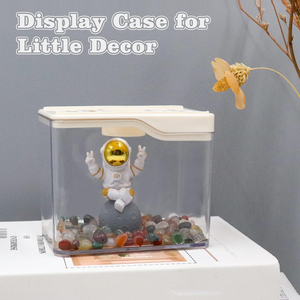 Aquarium carré multifonctionnel pour poissons rouges, petit aquarium domestique en plastique, boîte lumineuse, magnifique paysage de bureau, pour salon et animaux de compagnie - Product Image 4
