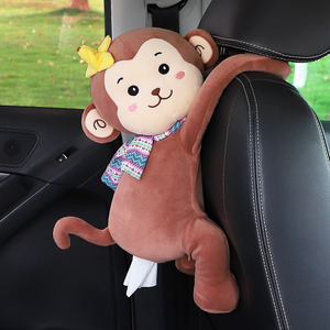 Porte-mouchoirs de voiture <span class=keywords><strong>singe</strong></span> mignon serviette en papier suspendue à chambre salle de bain salon sac à mouchoirs boîte couleur unie porte-mouchoirs de voiture - Product Image 5