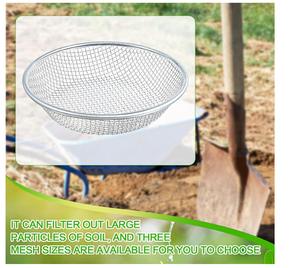 Bahçe kum kaya kompost elek kir elek eleme için Pan bahçe kum talaş çakıl kayalar için 3 adet toprak elek - Product Image 5