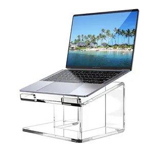 Customize Freestanding Durable Clear Acrylic Laptop Display Stand Desktop Acrylic Laptop Holder For Office