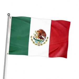Banderas de México Personalizadas al por Mayor para Deportes Nacionales al Aire Libre, Impresas en Poliéster 68D - Product Image 1