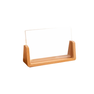 Support de menu vertical en acrylique transparent en forme de U, en <span class=keywords><strong>hêtre</strong></span> <span class=keywords><strong>massif</strong></span> naturel, personnalisé, pour café, restaurant, bureau - Vente en gros - Product Image 2