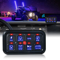 Boîtier de commande de panneau de commutation 8 voies avec télécommande sans fil via application pour système de circuit de barre lumineuse LED 12V 24V pour SUV, camion, 4x4 tout-terrain