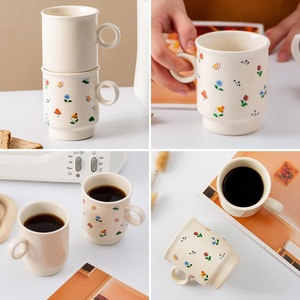 Customized Classic High-temperature Resistant Porcelain Mug Handle Microwave Safe Cartoon Pattern Office Coffee <b>Cup</b> Gift Item - Product Image 2