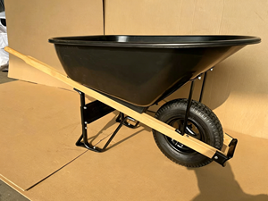 <span class=keywords><strong>Brouette</strong></span> de chantier robuste 80L 100L <span class=keywords><strong>110L</strong></span> avec poignée en bois, capacité 180kg, modèle WH6601 - Product Image 5