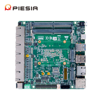 Carte mère industrielle Piesia AI Ultra 7 155U 155H Nano Itx 2 * DDR5 6 Lan 1 * COM X86 Pare-feu intégré pour robot IA