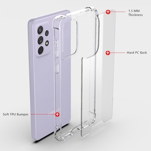 เคสใสสำหรับ Samsung Galaxy A73, เคสกันกระแทกแบบแข็ง PC ใสป้องกันรอยขีดข่วน + กรอบ TPU นิ่ม สำหรับ Samsung A73 <span class=keywords><strong>5G</strong></span> - Product Image 4