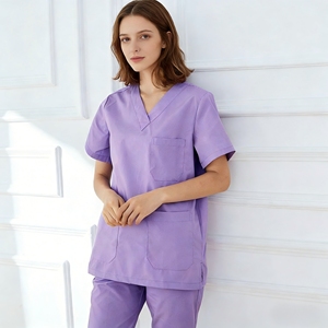 100% coton uniformes hospitaliers col en V à manches courtes de haute qualité pour les médecins hospitaliers infirmière - Product Image 2