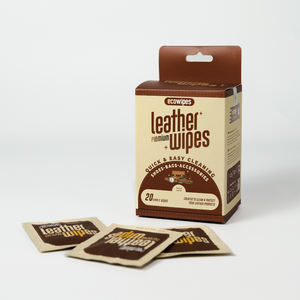 Lingettes écologiques pour le soin du cuir, 20 sachets en boîte, lingettes nettoyantes pour cuir emballées individuellement, prix compétitif - Product Image 2