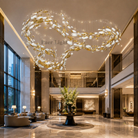 Lustre moderne luxueux en verre personnalisé pour hôtel, luminaire suspendu en forme de pavés, pour hall d'hôtel et escalier