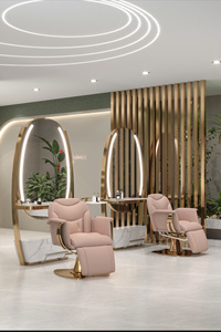 Nouvelle Arrivée : Ensemble de Mobilier de Salon avec Fauteuil de Coiffeur et Miroir LED Ovale pour <span class=keywords><strong>Coiffure</strong></span> et Maquillage - Product Image 3