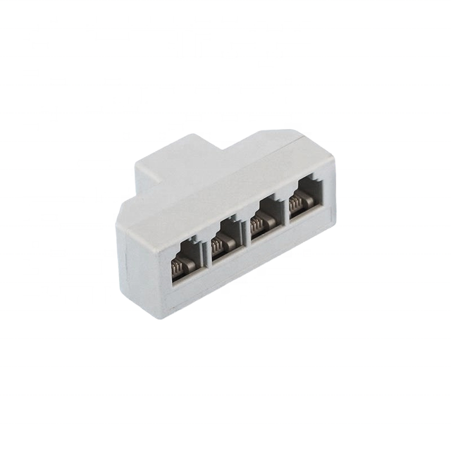 RJ11 1 to 4 Telephone Splitter Adapter 6P4C Four Way Phone Line Connector Pure Copper Junction Box