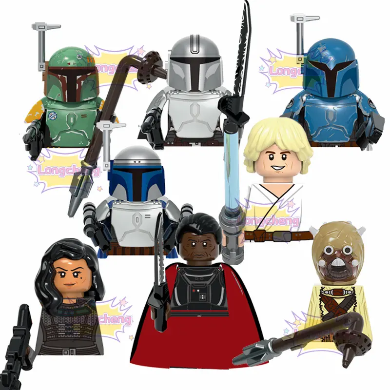 X0343 Ruimteoorlog Boba Fett Din Djarin Koska Reeves Jango Fett Luke Skywalker Mini Bouwsteen Figuren Creatief Educatief Speelgoed