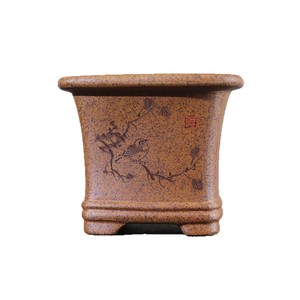 Pot à Bonsaï Carré Zisha Fait Main en Argile de Su Bingjiang pour Plantes de Bureau - Product Image 5