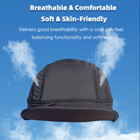 Casquette de cyclisme antibactérienne anti-odeur 100% nylon, fine, protection solaire, respirante, absorbant la transpiration, séchage rapide, doublure de casque, taille unique