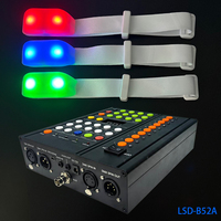 Bracelet LED tissé en plastique avec 2 lumières LED, logo personnalisé, télécommande DMX, portée 800m, autonomie 6-12 heures, promotionnel